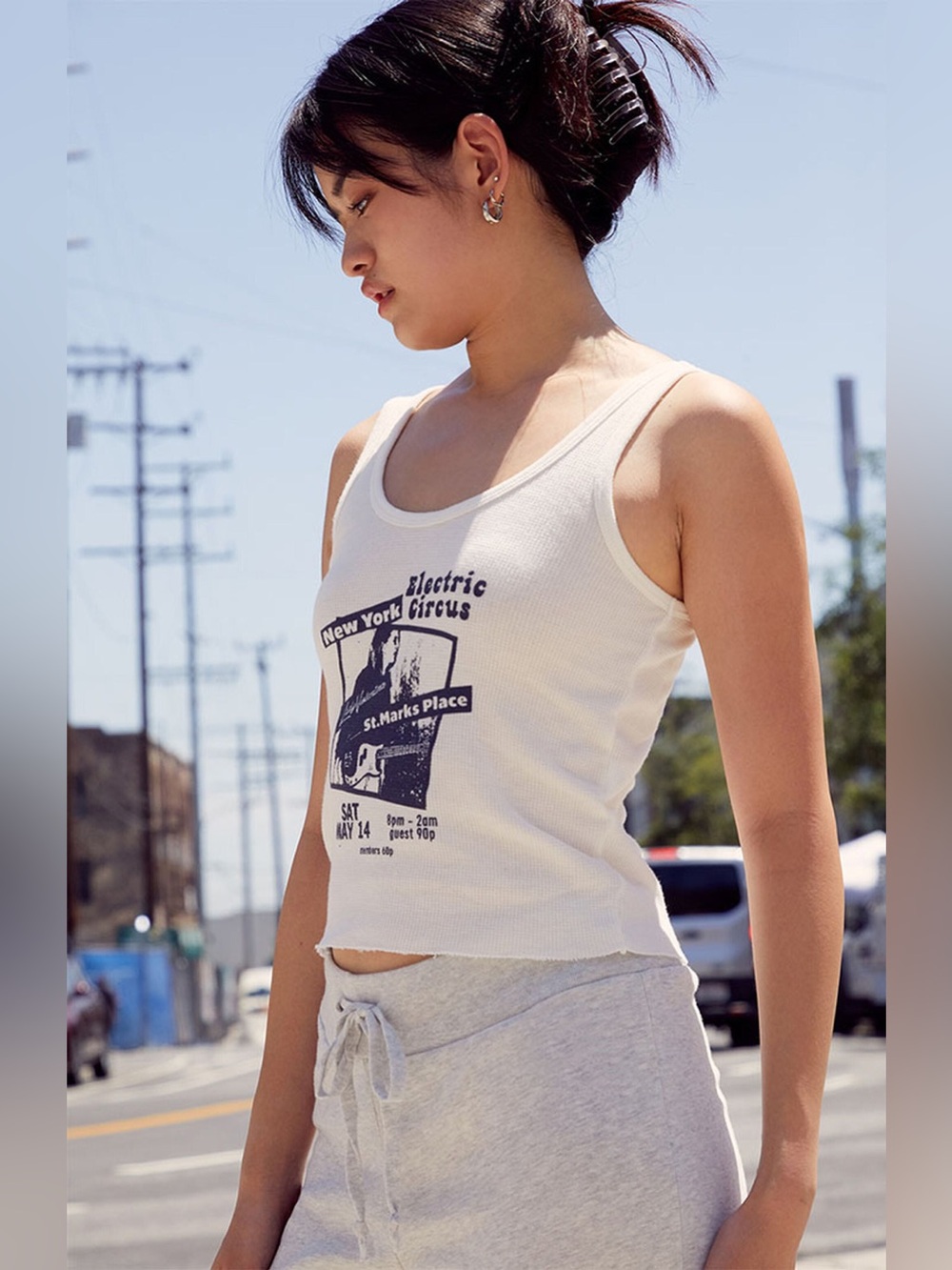 JOHN GALT Electric Circus Waffle Knit Tank Top✨